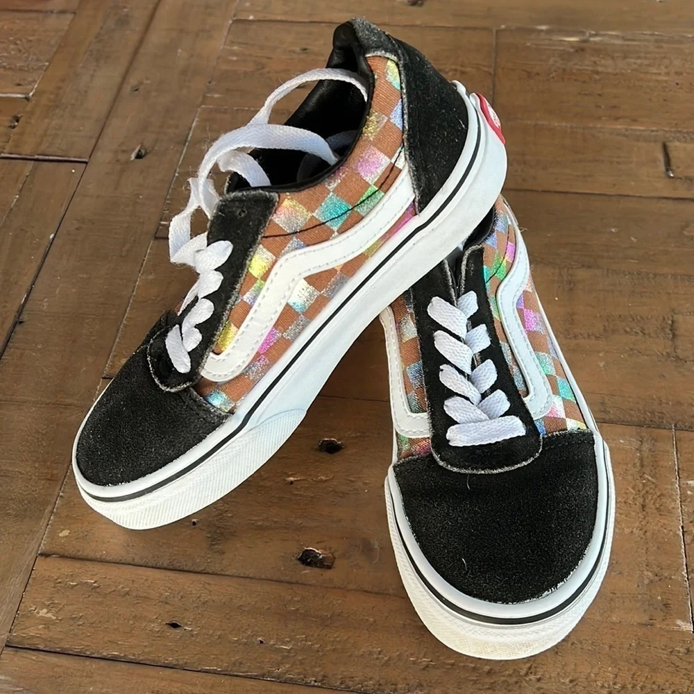 Vans ward low metallic checkerboard sneakers